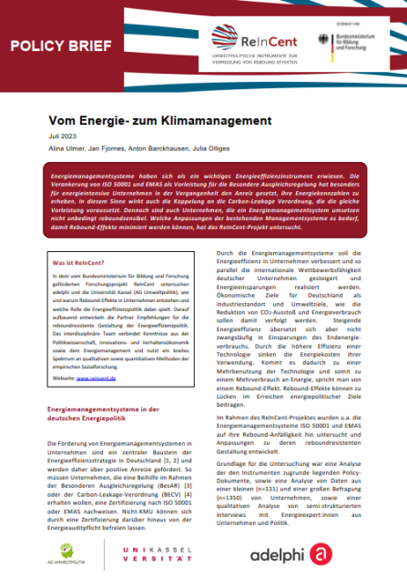 Policy Brief - Von Energie- zum Klimamanagement